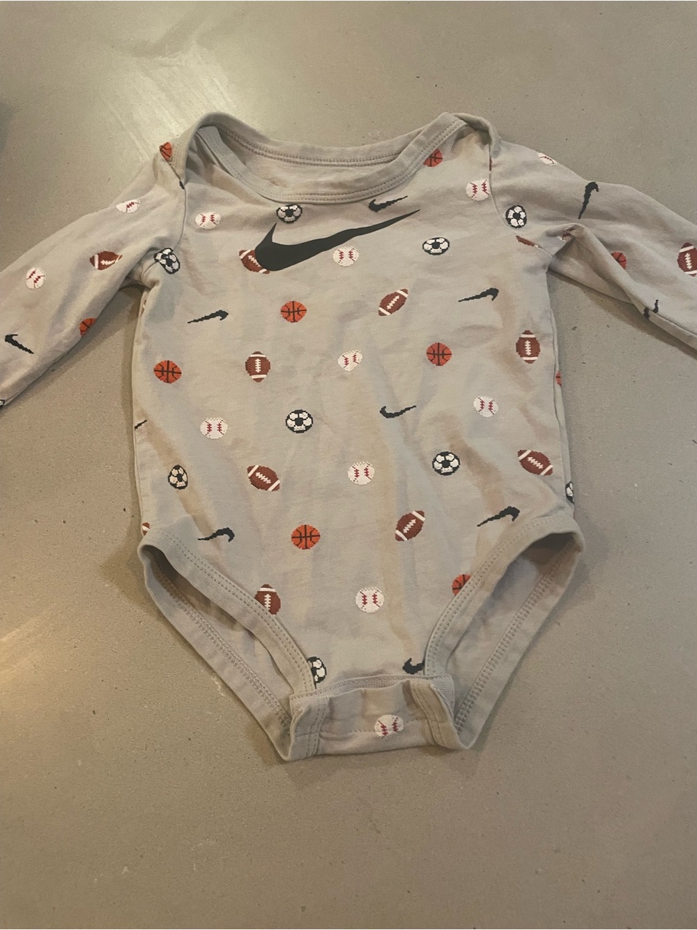 Nike Light Gray Multi-Sport Print Long Sleeve One-Piece